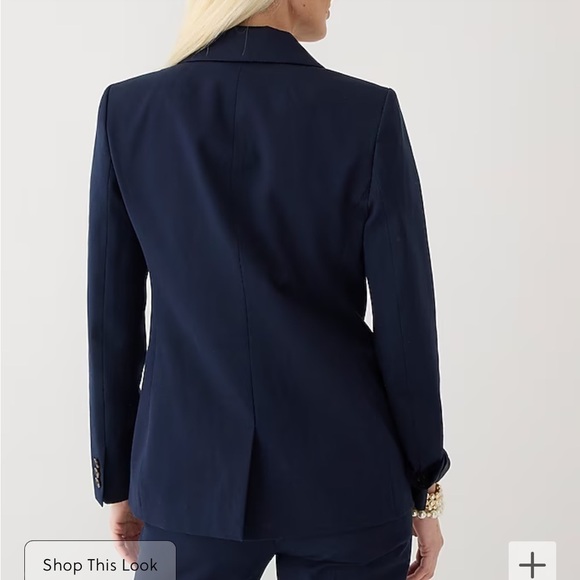 J. Crew Devon blazer in bi-stretch cotton blend BP412 Navy Blue 8 jacket - Picture 3 of 5